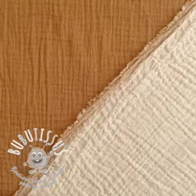 Tissu double gaze/mousseline DOUBLE FACE light pebble