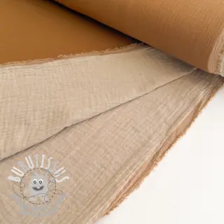 Tissu double gaze/mousseline DOUBLE FACE light pebble