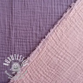 Tissu double gaze/mousseline DOUBLE FACE lavender