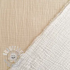 Tissu double gaze/mousseline DOUBLE FACE sand