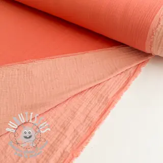 Tissu double gaze/mousseline DOUBLE FACE peach