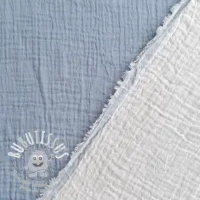Tissu double gaze/mousseline DOUBLE FACE light jeans