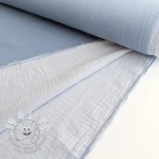 Tissu double gaze/mousseline DOUBLE FACE light jeans