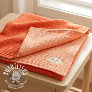 Tissu double gaze/mousseline DOUBLE FACE peach
