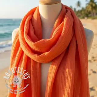 Tissu double gaze/mousseline DOUBLE FACE peach