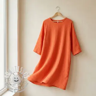 Tissu double gaze/mousseline DOUBLE FACE peach