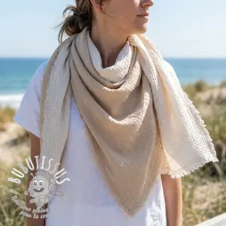 Tissu double gaze/mousseline DOUBLE FACE sand