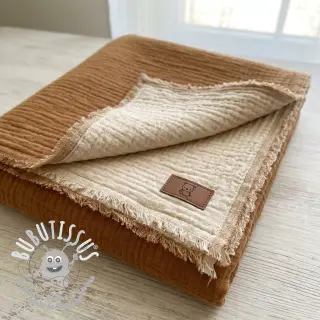 Tissu double gaze/mousseline DOUBLE FACE light pebble