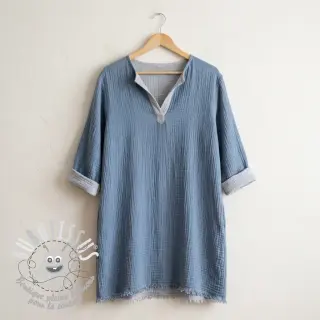 Tissu double gaze/mousseline DOUBLE FACE cloud blue
