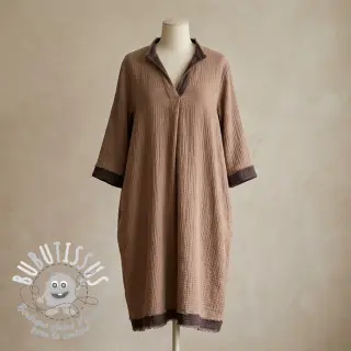 Tissu double gaze/mousseline DOUBLE FACE mocha