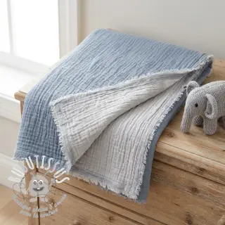 Tissu double gaze/mousseline DOUBLE FACE light jeans