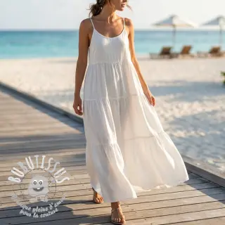 Viscose lin BUBBLY white