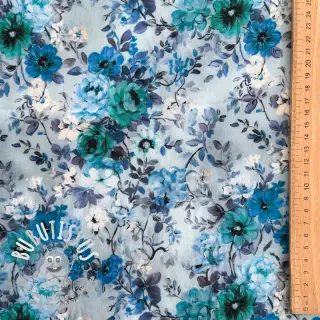 Viscose RAYON POPLIN Flower sea design D