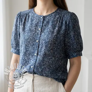 Viscose RAYON POPLIN White flowers design C