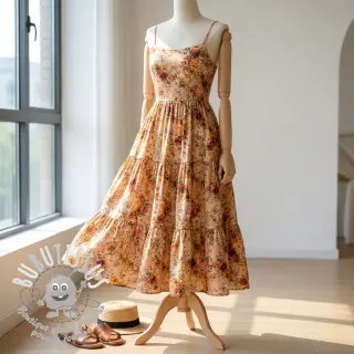 Viscose RAYON POPLIN Flower sea design E