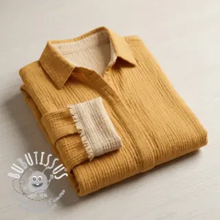 Tissu double gaze/mousseline DOUBLE FACE old yellow