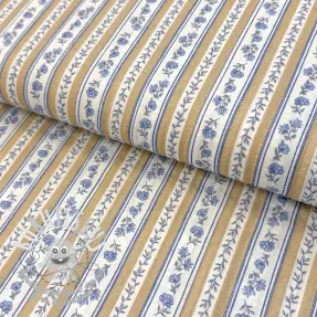 Tissu coton BUBBLE Stripes with flowers digital print