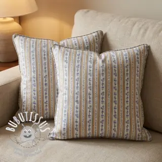 Tissu coton BUBBLE Stripes with flowers digital print