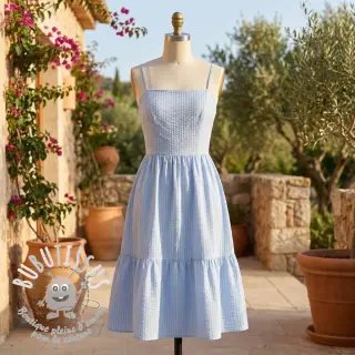 Tissu coton BUBBLE dusty blue