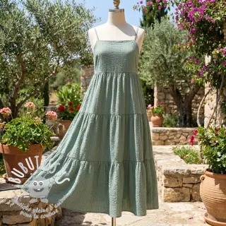 Tissu coton BUBBLE khaki