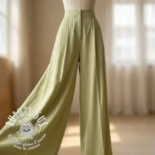 Viscose lin WASHED light lime