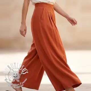 Viscose lin WASHED terracotta