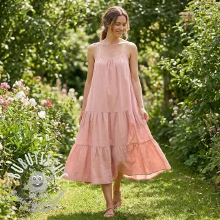 Viscose lin WASHED salmon