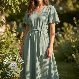 Viscose lin WASHED old green