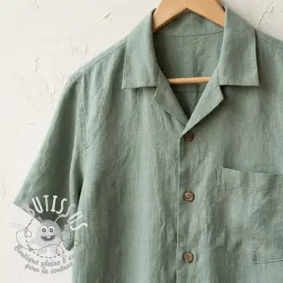 Viscose lin WASHED old green
