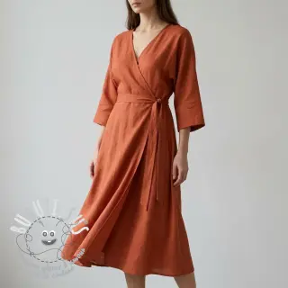 Viscose lin WASHED terracotta