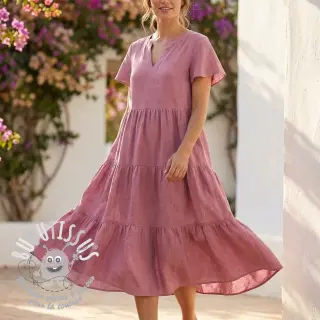 Viscose lin WASHED old pink