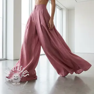 Viscose lin WASHED old pink