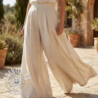 Viscose lin WASHED light beige
