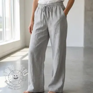 Viscose lin WASHED grey