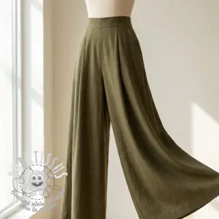 Viscose lin WASHED olive