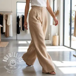 Viscose lin WASHED beige