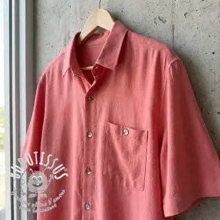 Viscose lin WASHED coral