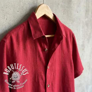 Viscose lin WASHED dark red