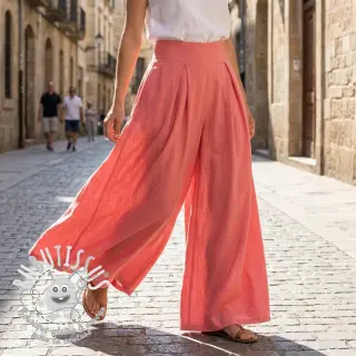 Viscose lin WASHED coral