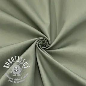 Tissu Popeline de coton UNI old green