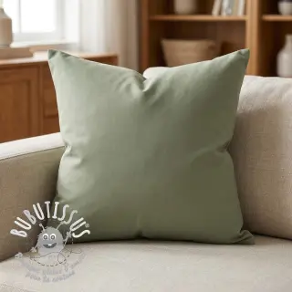 Tissu Popeline de coton UNI old green