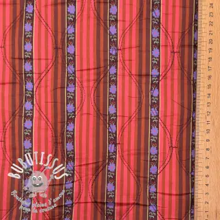 Tissu coton VOILE STEPPED Paisley flowers brown digital print