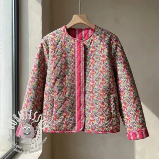 Tissu coton VOILE STEPPED Paisley flowers white digital print