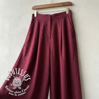 Viscose lin WASHED wine red