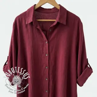 Viscose lin WASHED wine red