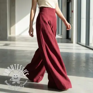 Viscose lin WASHED wine red