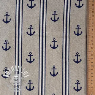 Tissu déco Linenlook Stripe Maritime