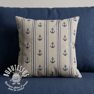 Tissu déco Linenlook Stripe Maritime