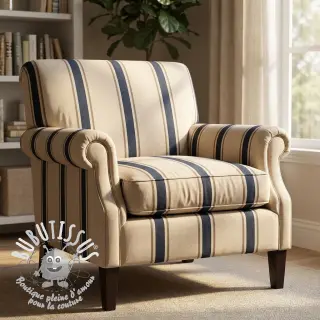 Tissu déco DOBBY Stripe RIVIERA LARGE blue