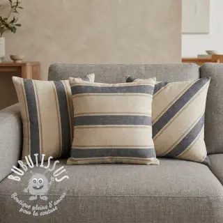 Tissu déco DOBBY Stripe RIVIERA LARGE blue